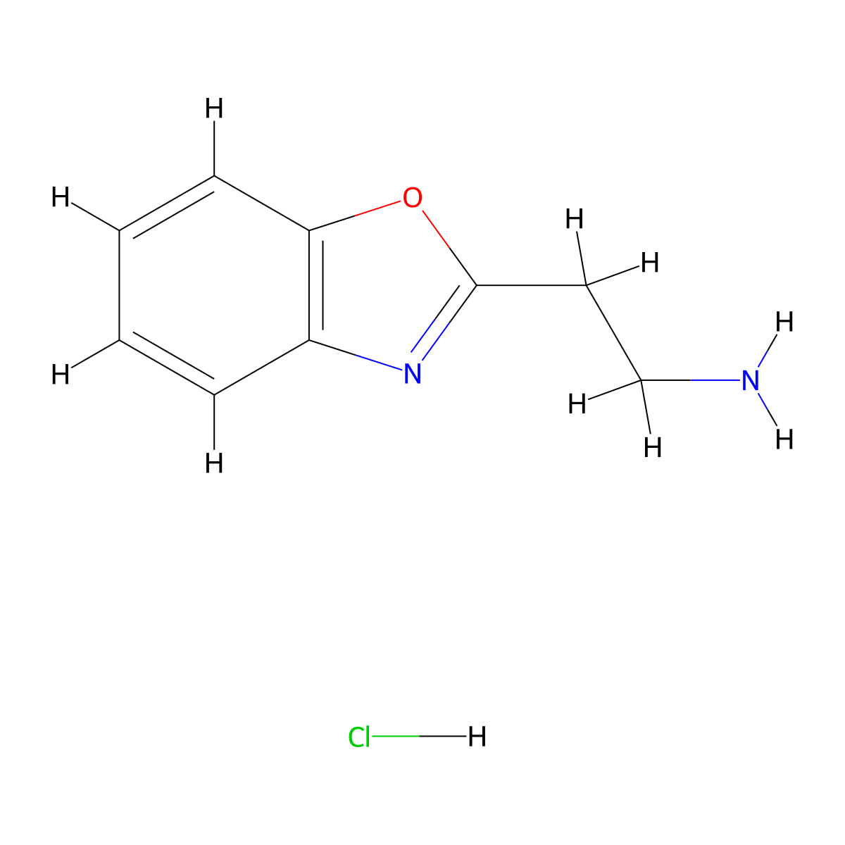[2-(1,3-Benzoxazol-2-yl)ethyl]amine hydrochloride molecular structure, CAS 1332530-19-4