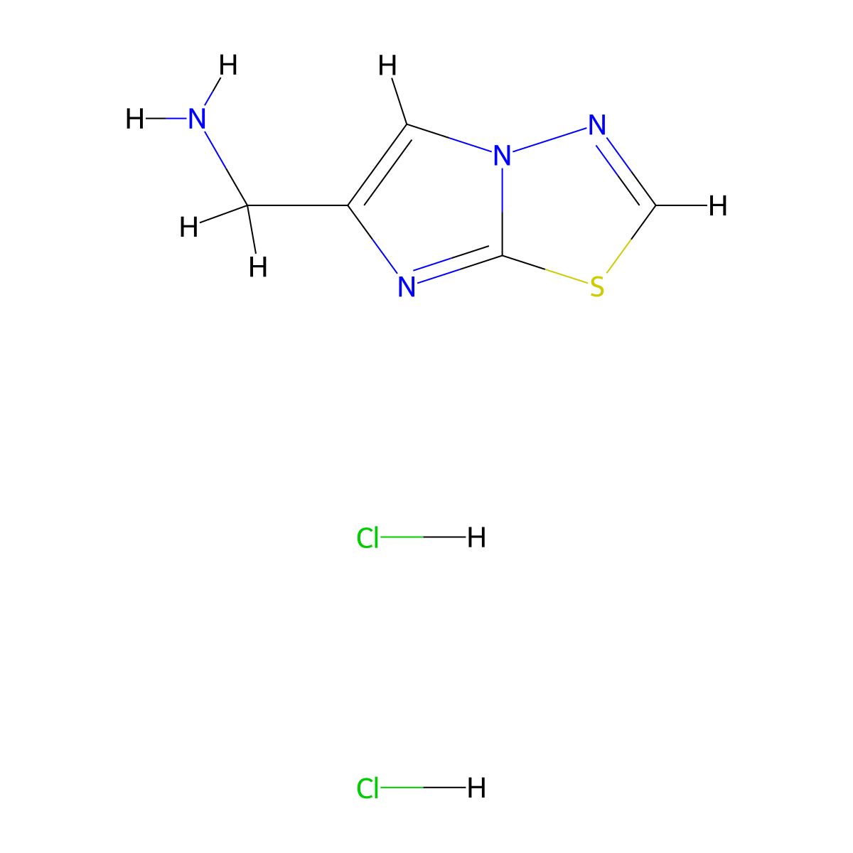 (Imidazo[2,1-b][1,3,4]thiadiazol-6-ylmethyl)amine dihydrochloride molecular structure, CAS 1332530-34-3