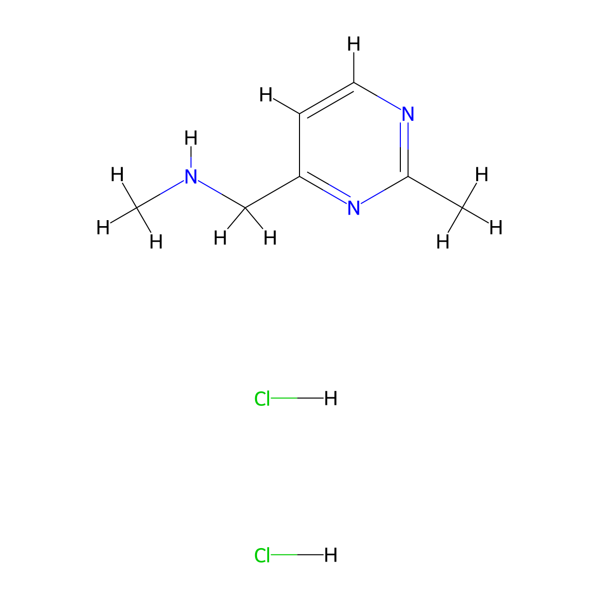 N-Methyl-1-(2-methylpyrimidin-4-yl)methanaminedihydrochloride molecular structure, CAS 1332530-35-4