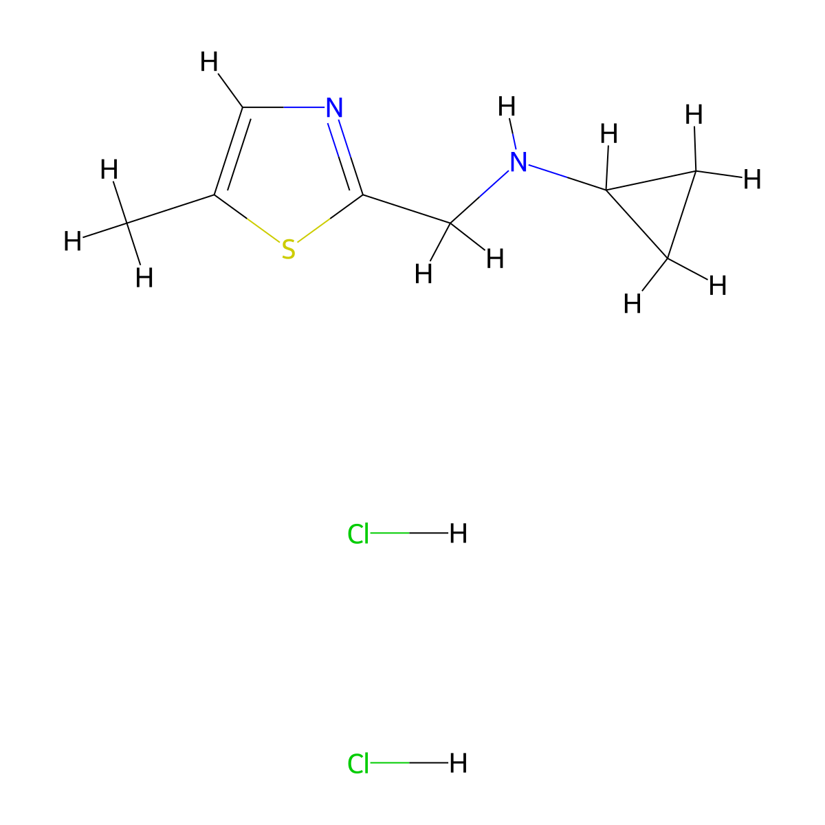 N-((5-Methylthiazol-2-yl)methyl)cyclopropanamine dihydrochloride molecular structure, CAS 1332530-36-5