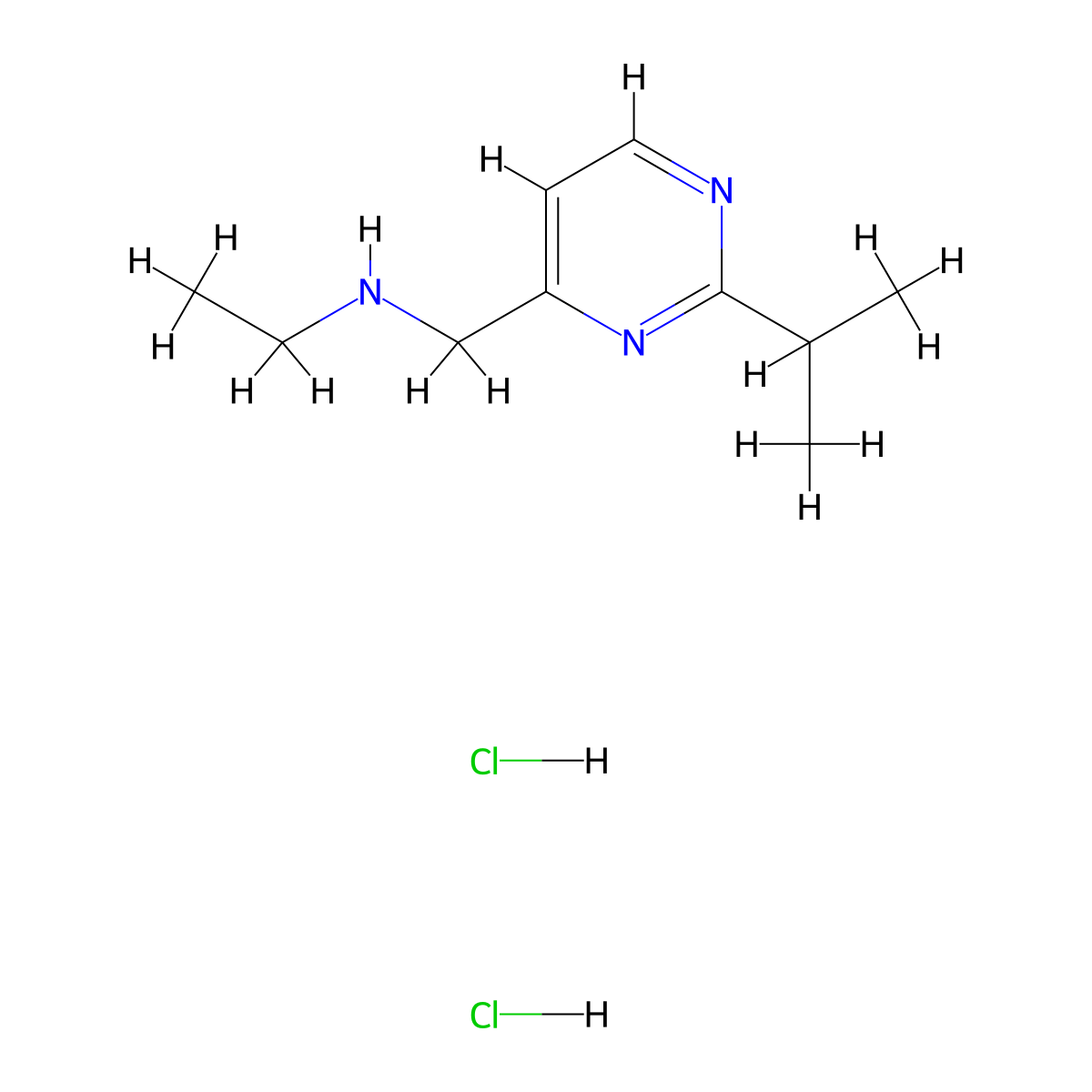 N-((2-Isopropylpyrimidin-4-yl)methyl)ethanamine dihydrochloride molecular structure, CAS 1332530-39-8