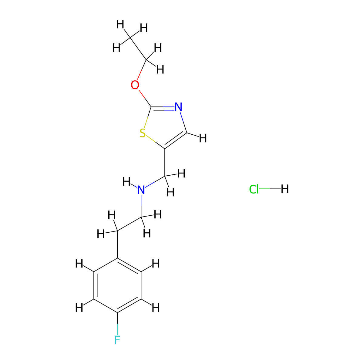 N-[(2-ethoxy-1,3-thiazol-5-yl)methyl]-2-(4-fluorophenyl)ethanamine hydrochloride molecular structure, CAS 1332530-41-2