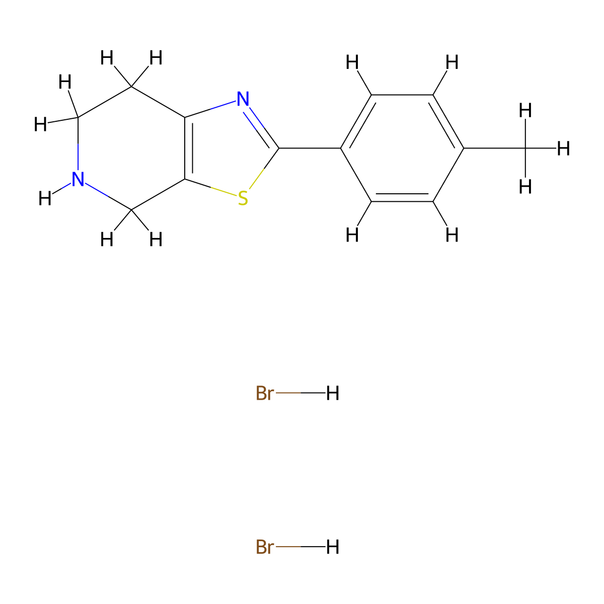 2-(p-Tolyl)-4,5,6,7-tetrahydrothiazolo[5,4-c]pyridine dihydrobromide molecular structure, CAS 1332530-44-5