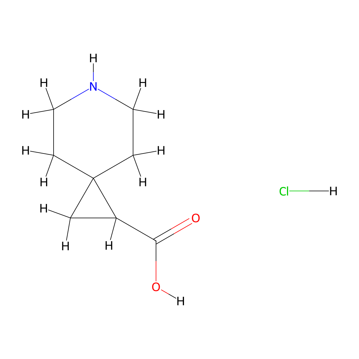 6-Azaspiro[2.5]octane-1-carboxylic acid hydrochloride molecular structure, CAS 1332530-45-6