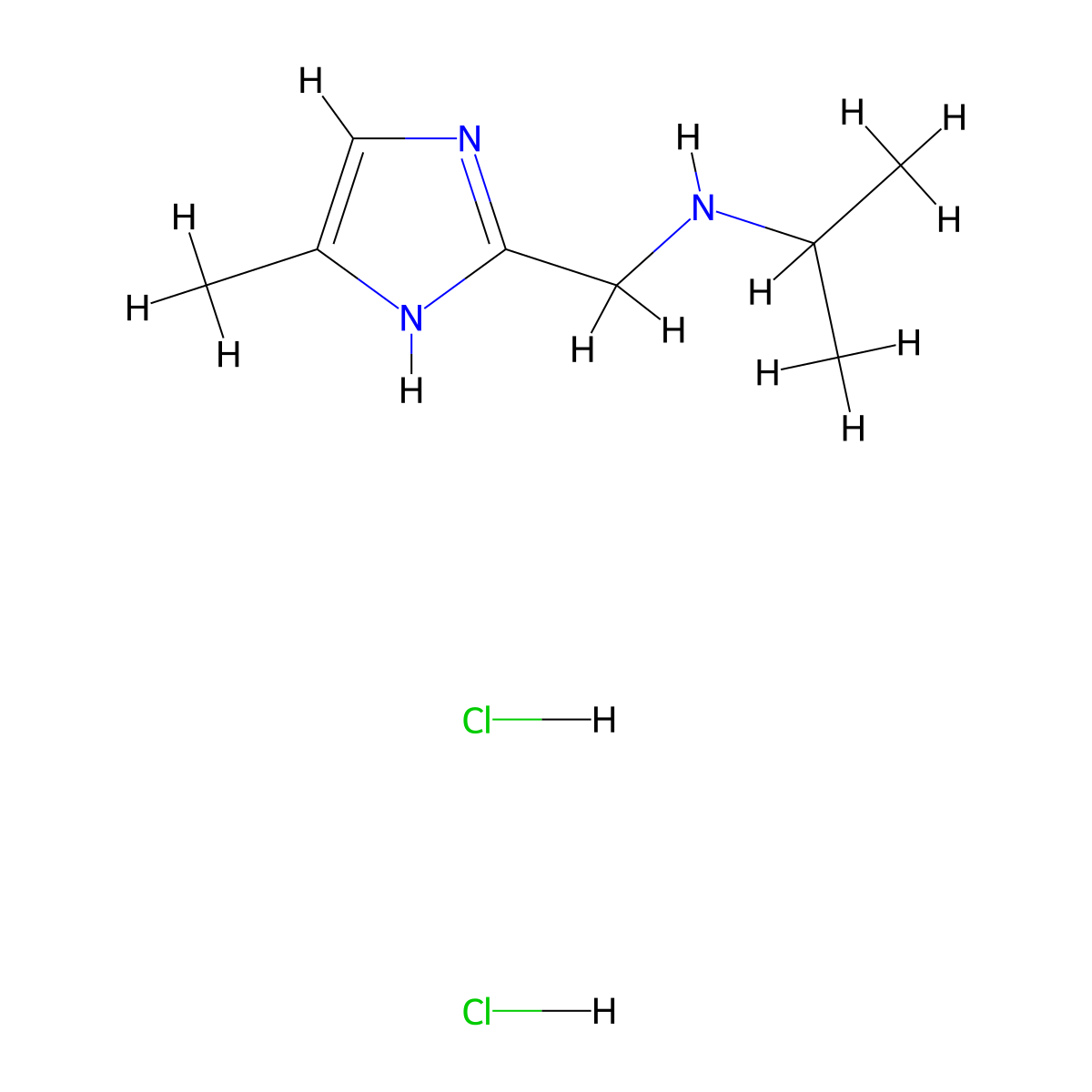 N-[(4-methyl-1H-imidazol-2-yl)methyl]propan-2-amine dihydrochloride molecular structure, CAS 1332530-51-4