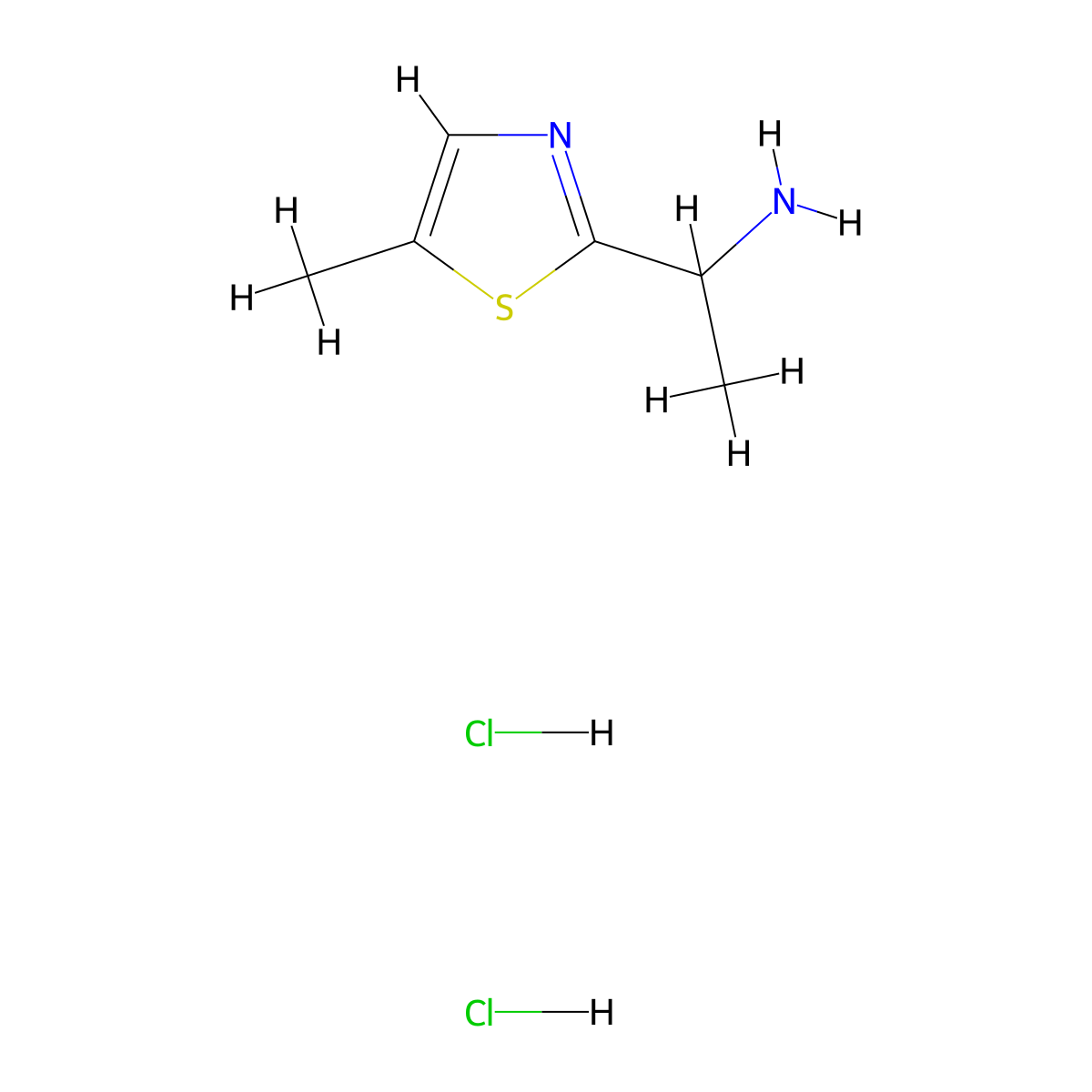 [1-(5-Methyl-1,3-thiazol-2-yl)ethyl]amine dihydrochloride molecular structure, CAS 1332530-54-7