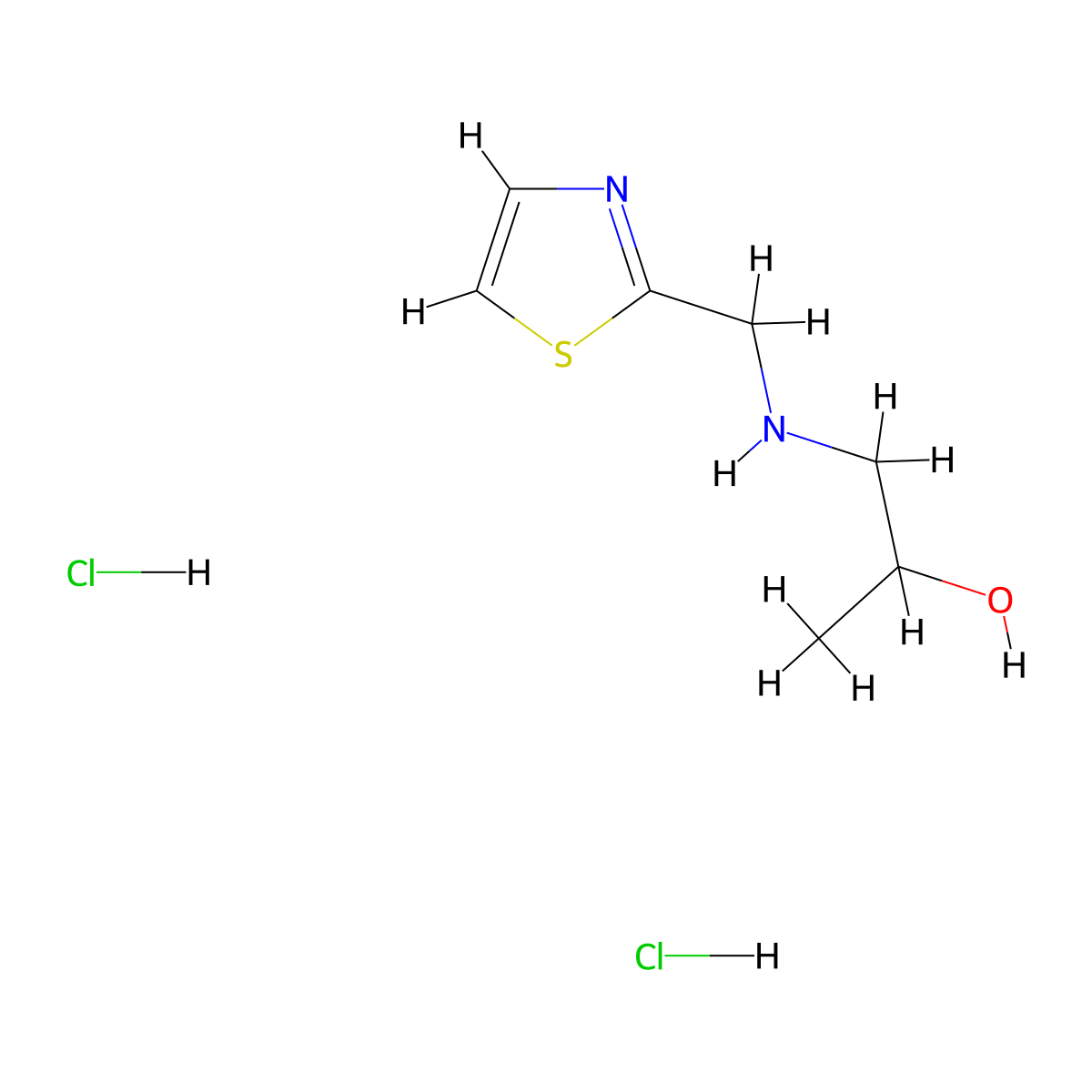 1-((Thiazol-2-ylmethyl)amino)propan-2-ol dihydrochloride molecular structure, CAS 1332530-58-1