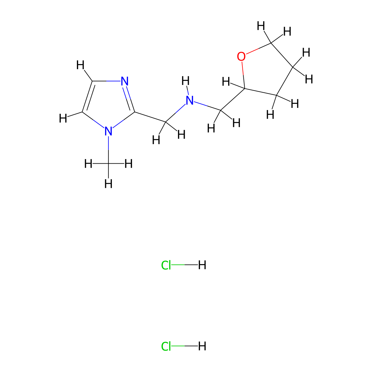 [(1-methyl-1H-imidazol-2-yl)methyl](tetrahydrofuran-2-ylmethyl)amine dihydrochloride molecular structure, CAS 1332530-65-0
