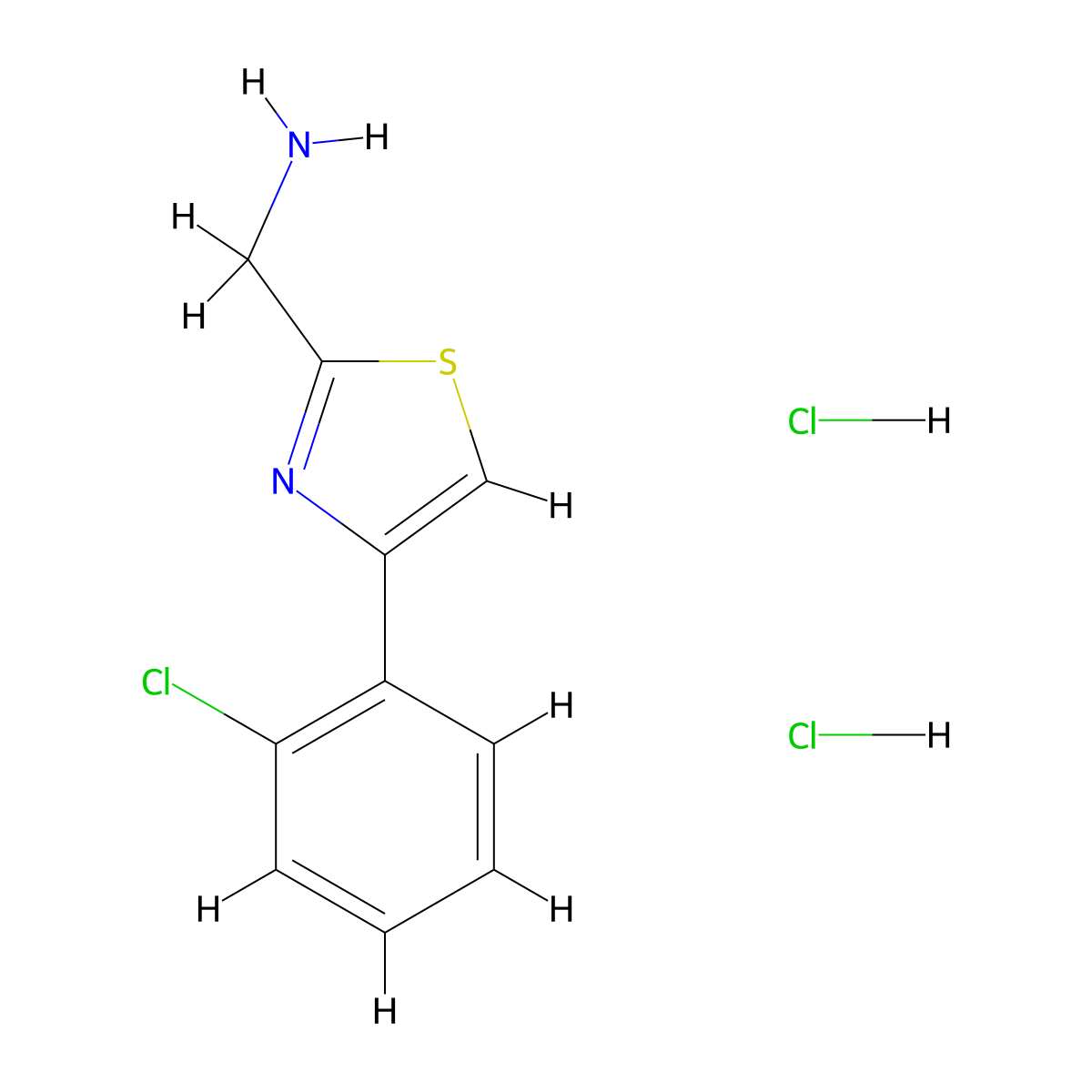 ([4-(2-Chlorophenyl)-1,3-thiazol-2-yl]methyl)amine dihydrochloride molecular structure, CAS 1332530-68-3