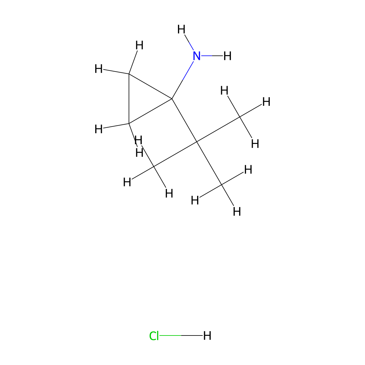 (1-Tert-butylcyclopropyl)amine hydrochloride molecular structure, CAS 1332530-70-7