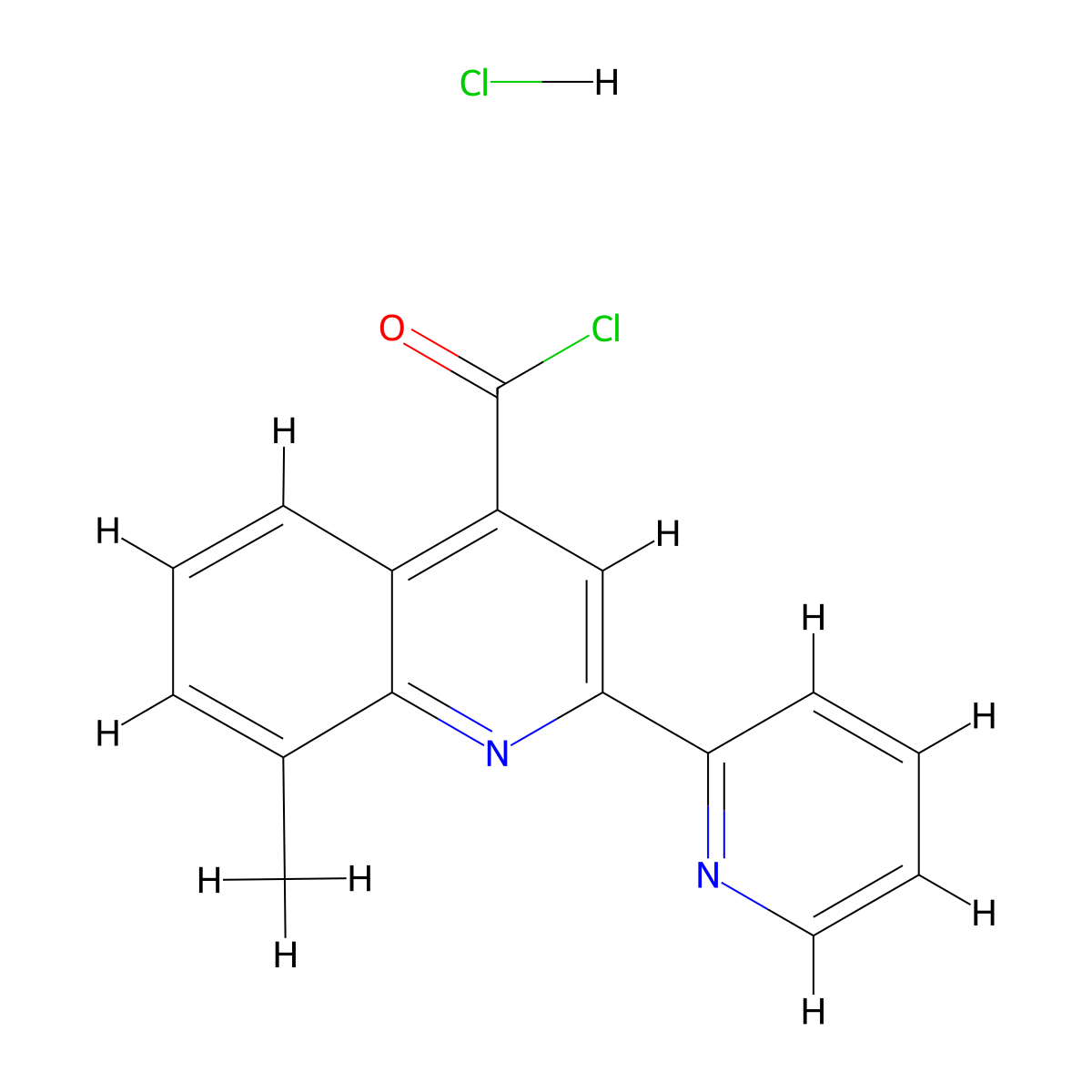 8-Methyl-2-pyridin-2-ylquinoline-4-carbonyl chloride hydrochloride molecular structure, CAS 1332530-73-0