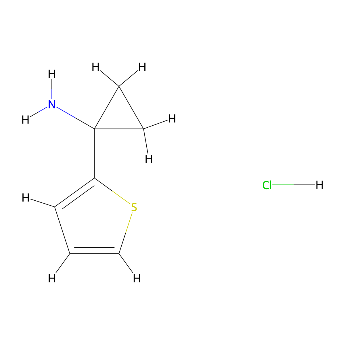 [1-(2-Thienyl)cyclopropyl]amine hydrochloride molecular structure, CAS 1332530-75-2