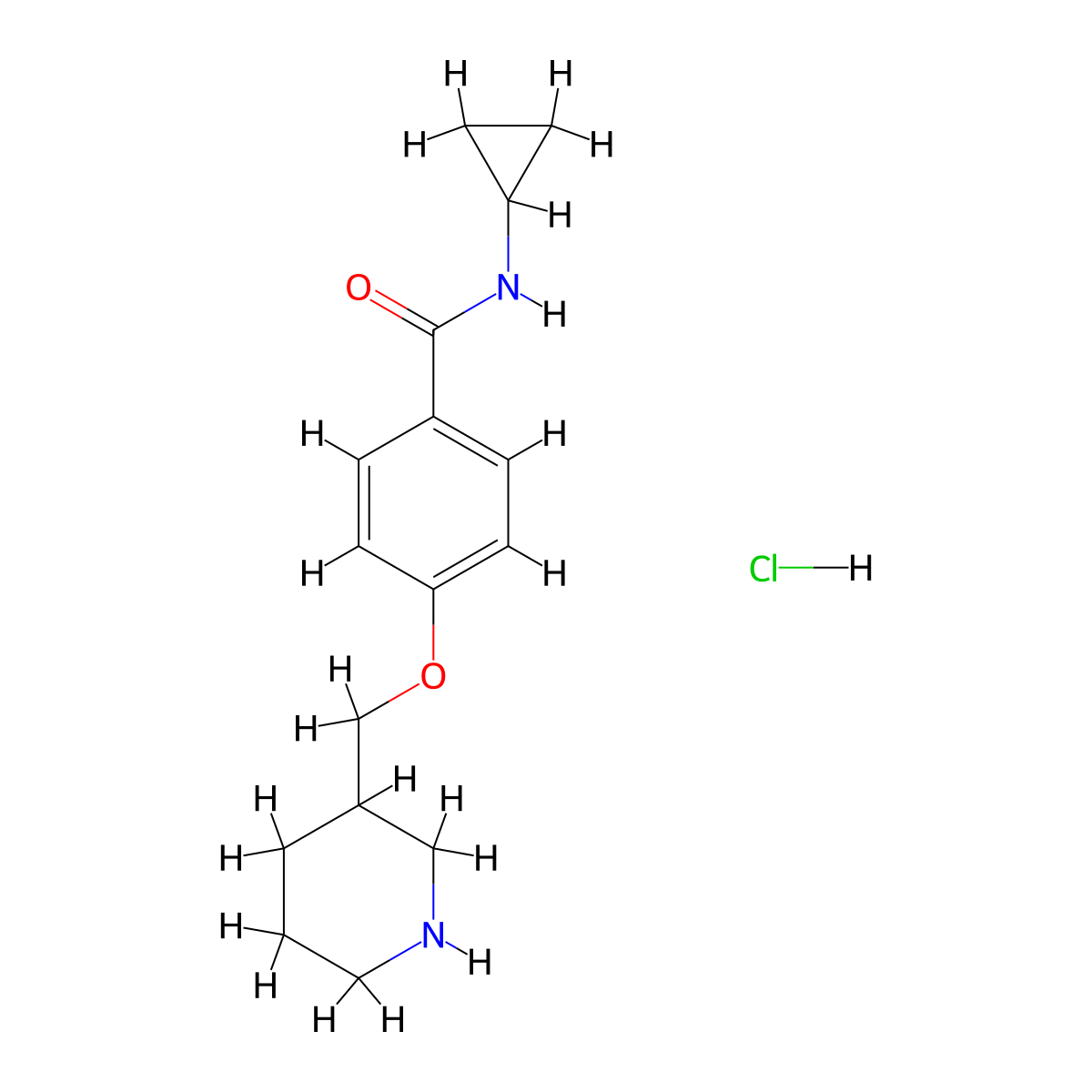 N-cyclopropyl-4-(piperidin-3-ylmethoxy)benzamide hydrochloride molecular structure, CAS 1332530-77-4