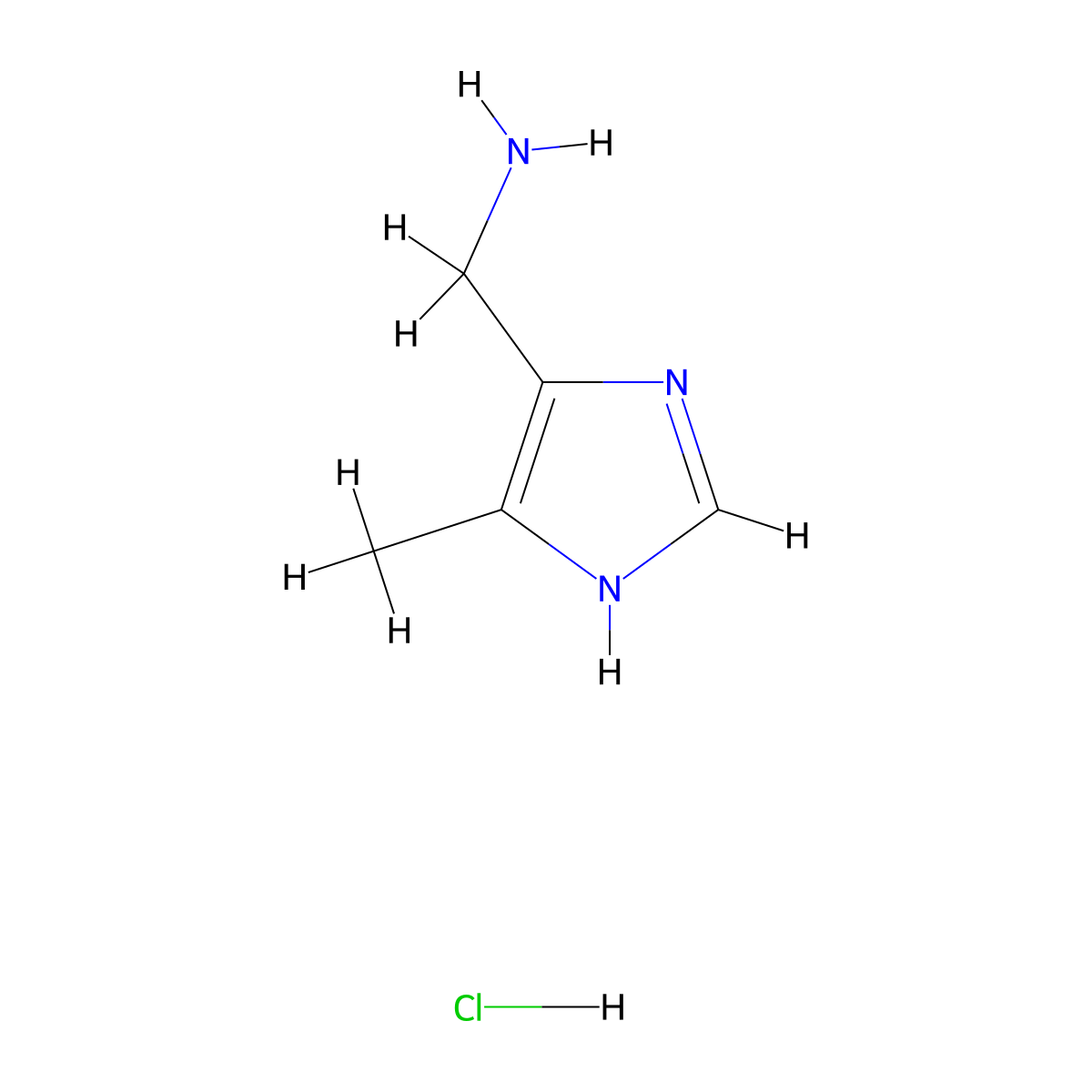 1-(5-methyl-1H-imidazol-4-yl)methanamine hydrochloride molecular structure, CAS 1332530-78-5