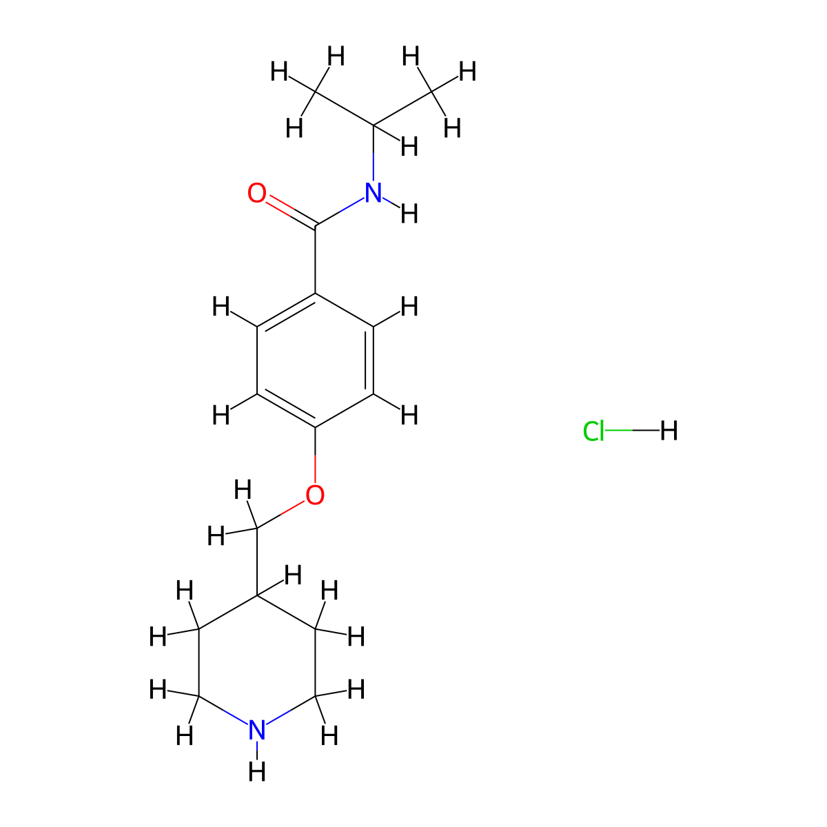 N-isopropyl-4-(piperidin-4-ylmethoxy)benzamide hydrochloride molecular structure, CAS 1332530-83-2