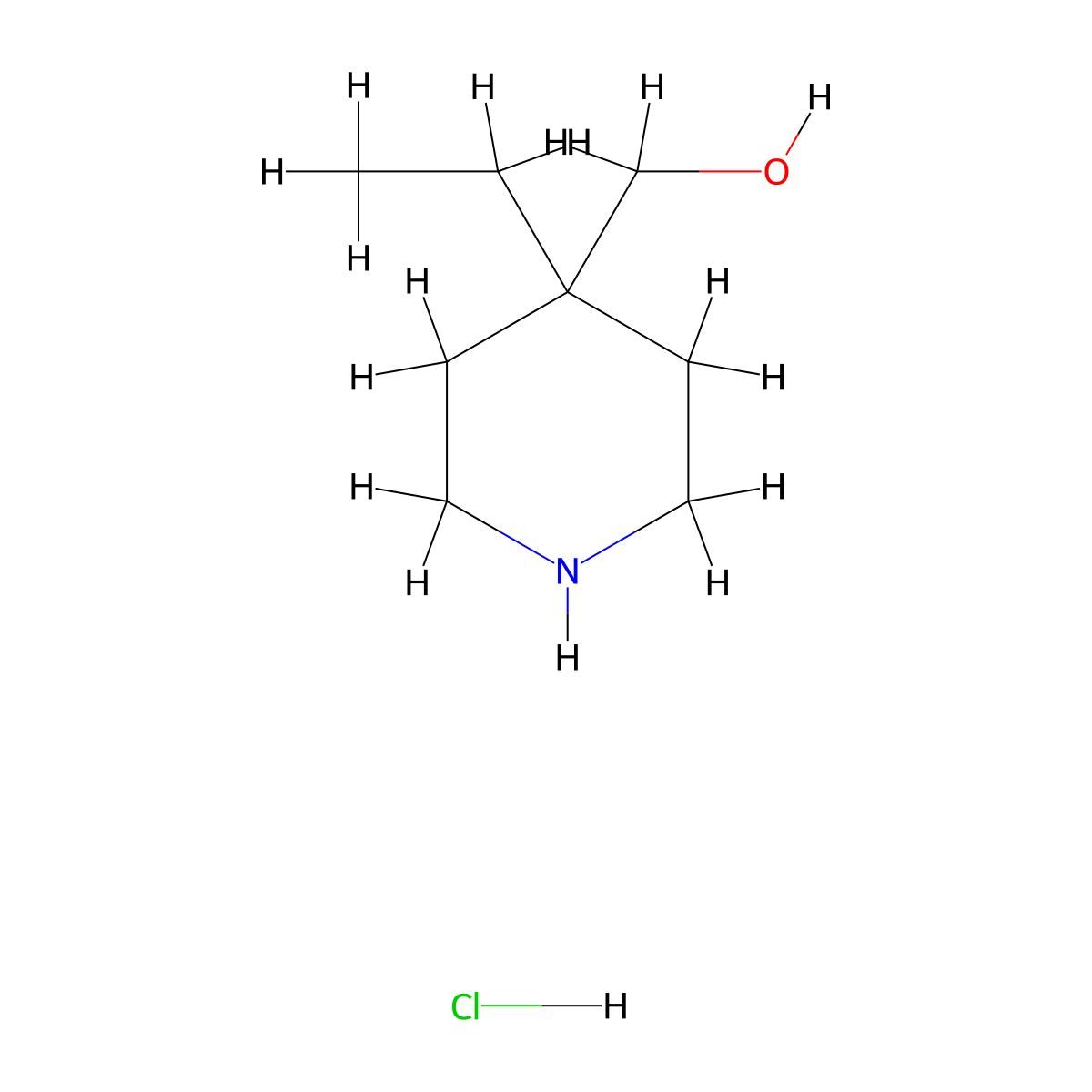 (4-Ethyl-4-piperidinyl)methanol hydrochloride molecular structure, CAS 1332530-86-5