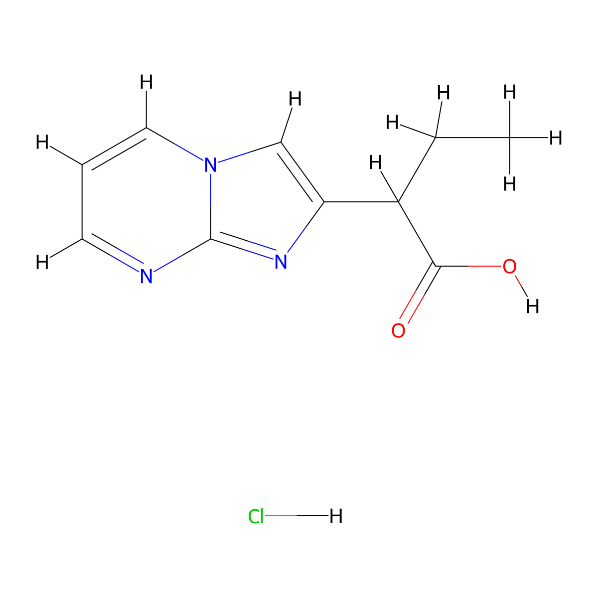 2-Imidazo[1,2-a]pyrimidin-2-ylbutanoic acid hydrochloride molecular structure, CAS 1332530-87-6