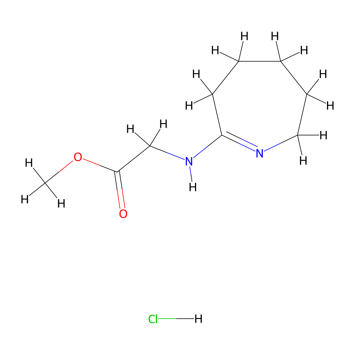 methyl N-(3,4,5,6-tetrahydro-2H-azepin-7-yl)glycinate hydrochloride molecular structure, CAS 1332530-94-5