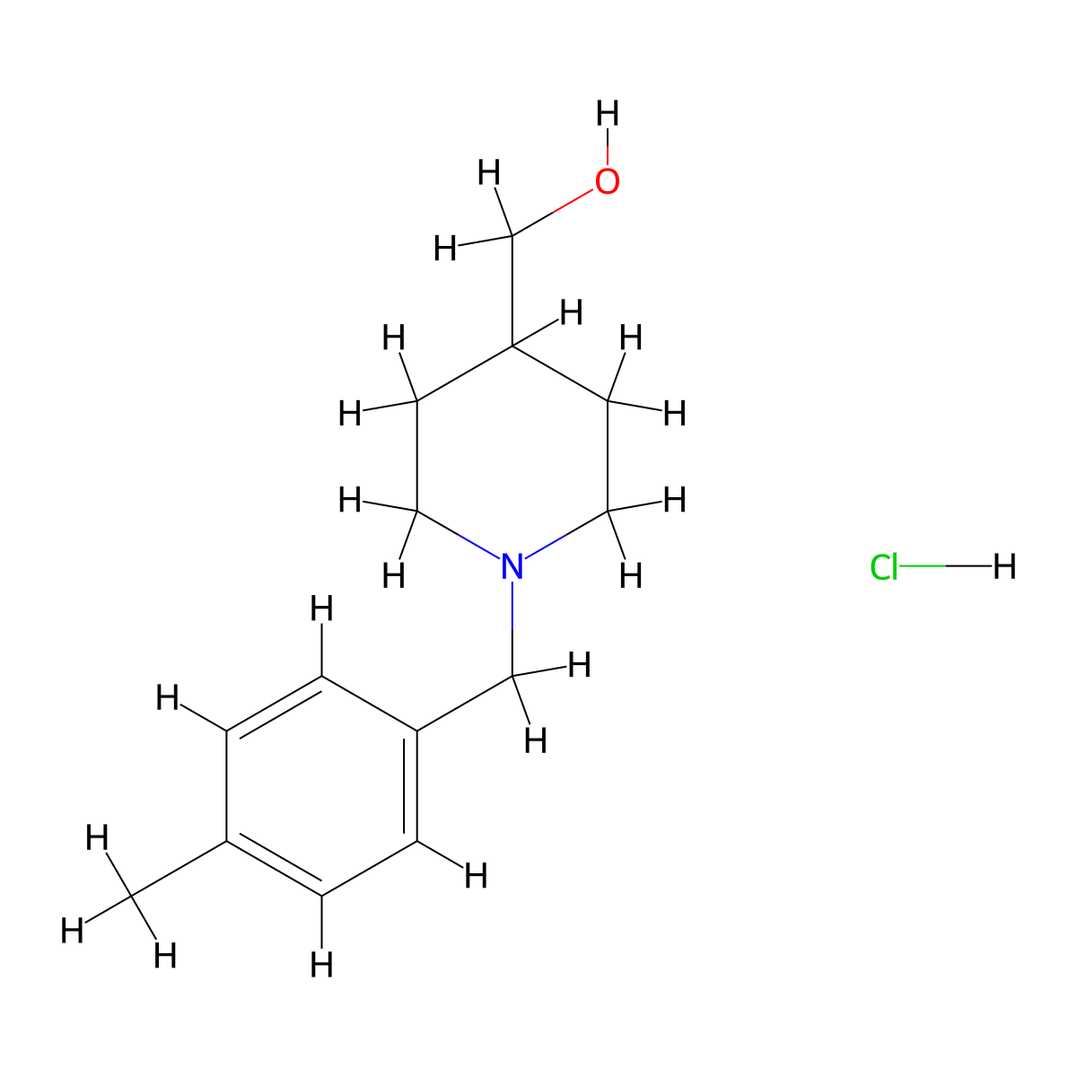 [1-(4-Methylbenzyl)piperidin-4-yl]methanol hydrochloride molecular structure, CAS 1332531-01-7