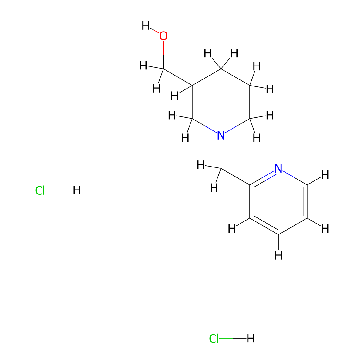 [1-(Pyridin-2-ylmethyl)piperidin-3-yl]methanol dihydrochloride molecular structure, CAS 1332531-03-9