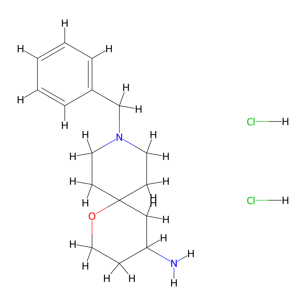 9-Benzyl-1-oxa-9-azaspiro(5.5)undecan-4-amine dihydrochloride molecular structure, CAS 1332531-13-1