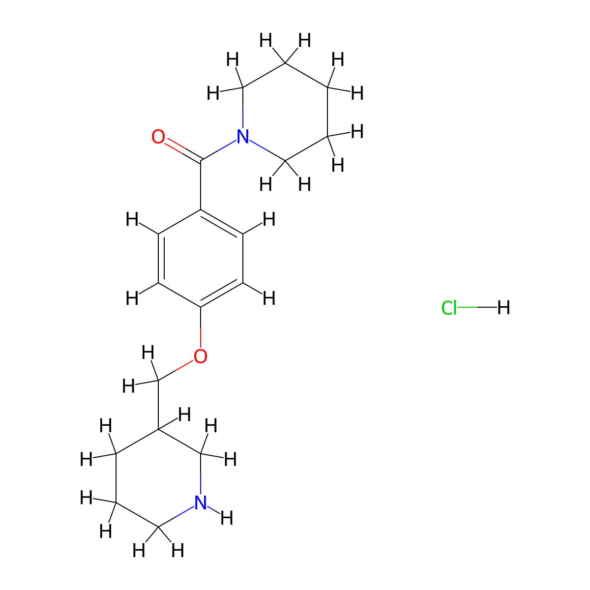 Piperidin-1-yl(4-(piperidin-3-ylmethoxy)phenyl)methanone hydrochloride molecular structure, CAS 1332531-15-3
