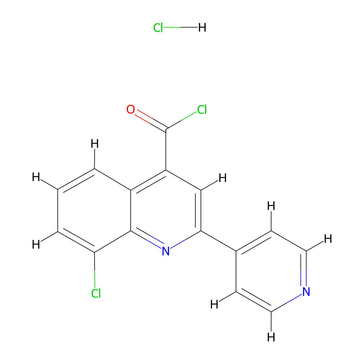 8-Chloro-2-(pyridin-4-yl)quinoline-4-carbonyl chloride hydrochloride molecular structure, CAS 1332531-18-6