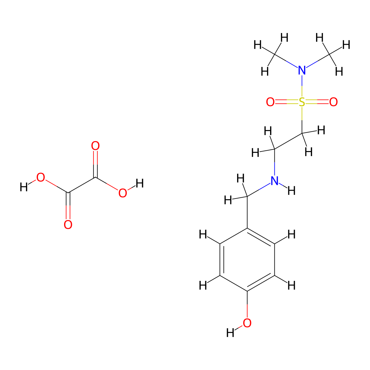 2-[(4-hydroxybenzyl)amino]-N,N-dimethylethanesulfonamide oxalate molecular structure, CAS 1332531-24-4