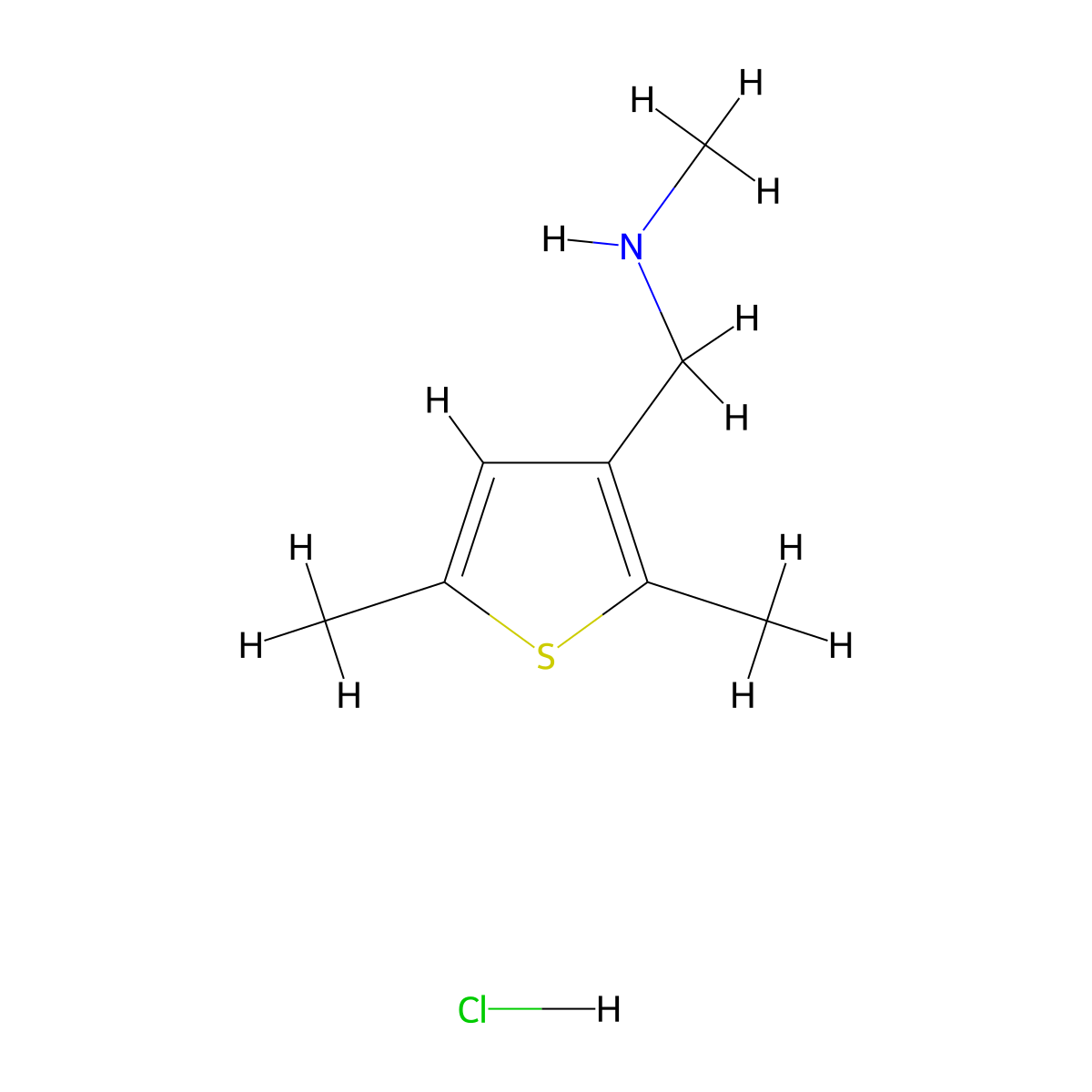 [(2,5-Dimethyl-3-thienyl)methyl]methylamine hydrochloride molecular structure, CAS 1332531-27-7