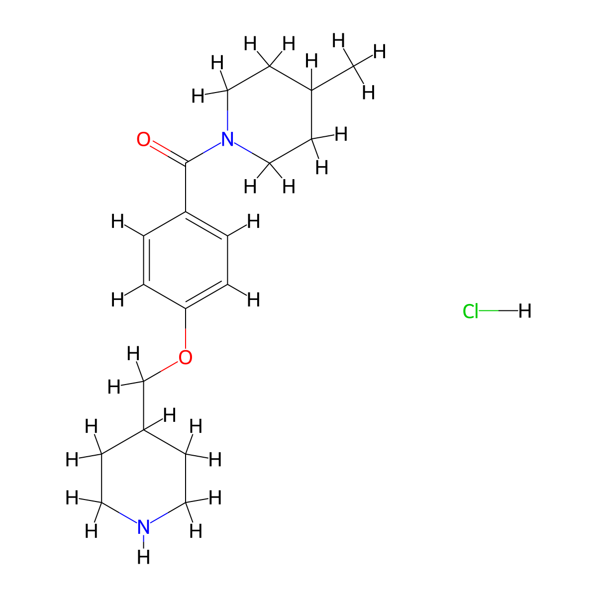 4-Methyl-1-[4-(piperidin-4-ylmethoxy)benzoyl]piperidine hydrochloride molecular structure, CAS 1332531-28-8