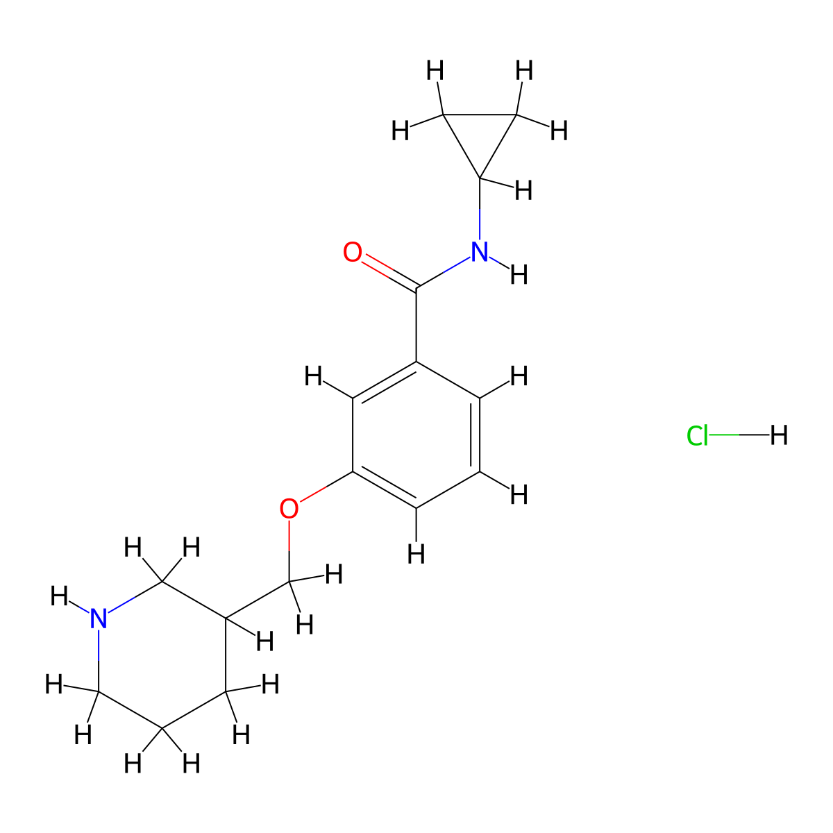 N-Cyclopropyl-3-(piperidin-3-ylmethoxy)benzamidehydrochloride molecular structure, CAS 1332531-30-2