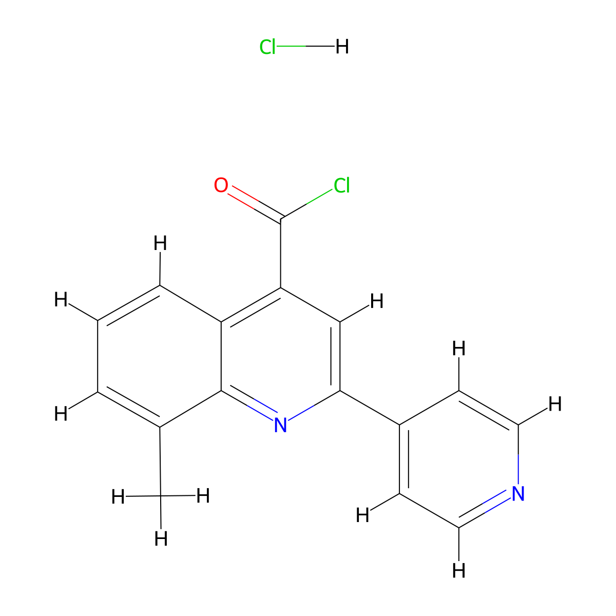 8-Methyl-2-(pyridin-4-yl)quinoline-4-carbonyl chloride hydrochloride molecular structure, CAS 1332531-34-6