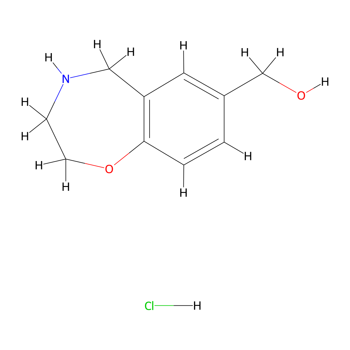 2,3,4,5-Tetrahydro-1,4-benzoxazepin-7-ylmethanol hydrochloride molecular structure, CAS 1332531-44-8