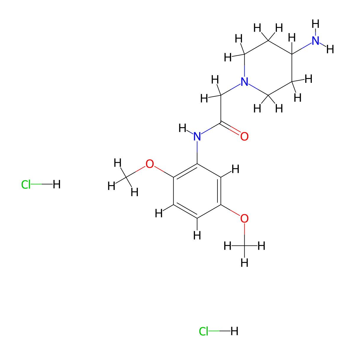 2-(4-aminopiperidin-1-yl)-N-(2,5-dimethoxyphenyl)acetamide dihydrochloride molecular structure, CAS 1332531-45-9