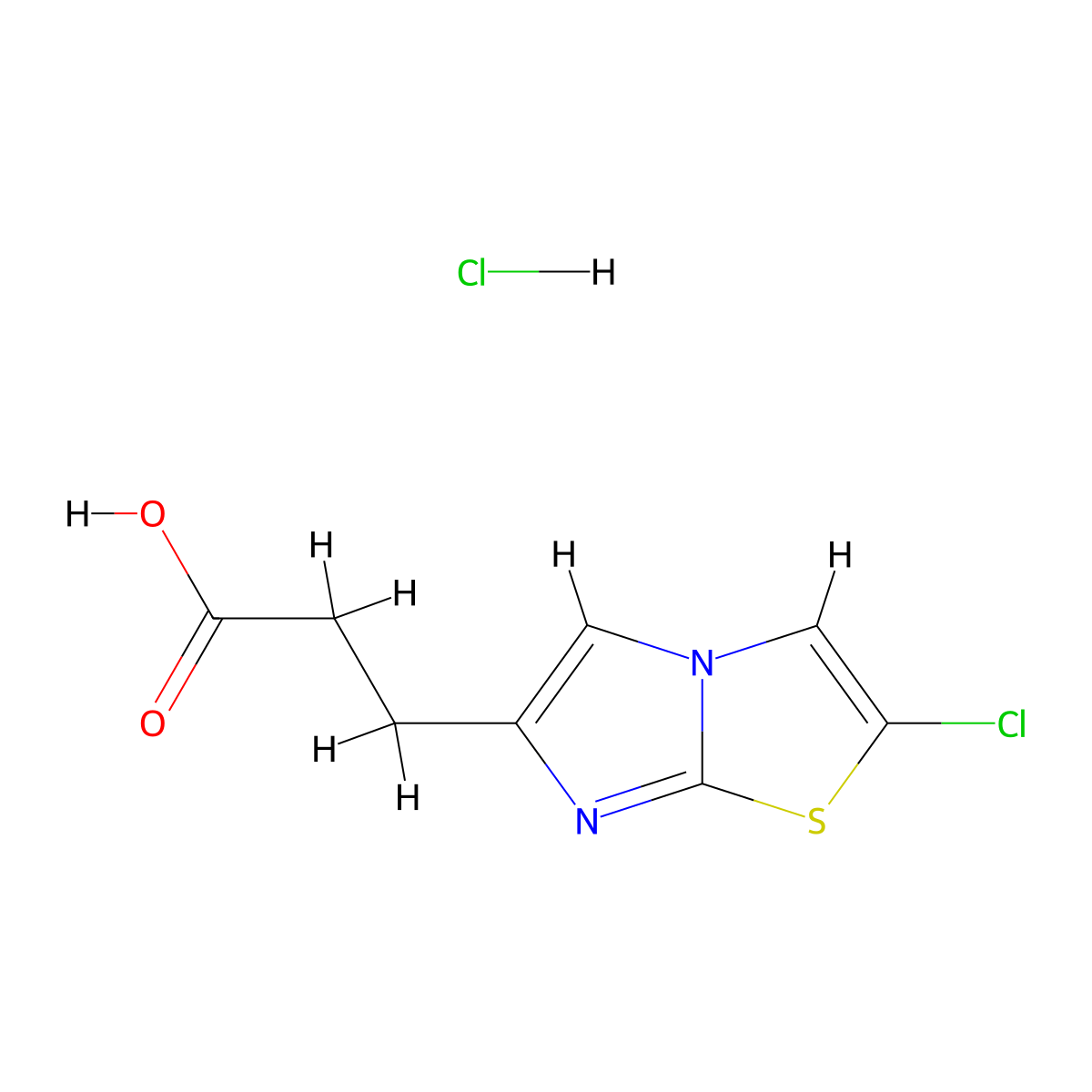 3-(2-Chloroimidazo[2,1-b][1,3]thiazol-6-yl)-propanoic acid hydrochloride molecular structure, CAS 1332531-49-3