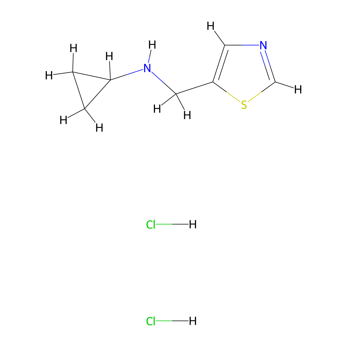 N-(1,3-thiazol-5-ylmethyl)cyclopropanamine dihydrochloride molecular structure, CAS 1332531-54-0