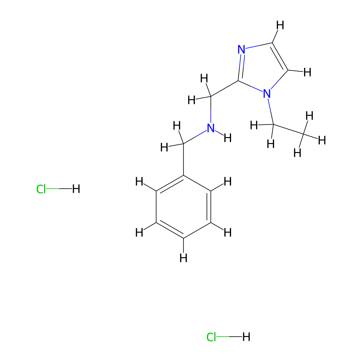 N-benzyl-1-(1-ethyl-1H-imidazol-2-yl)methanamine dihydrochloride molecular structure, CAS 1332531-64-2