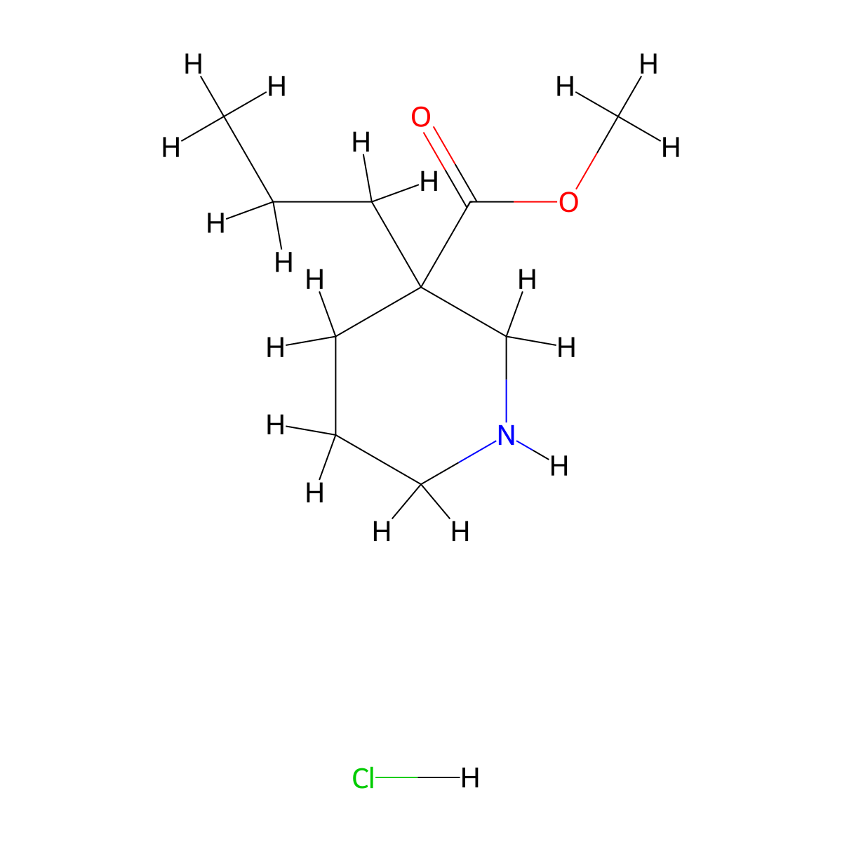 Methyl 3-propylpiperidine-3-carboxylate hydrochloride molecular structure, CAS 1332531-67-5