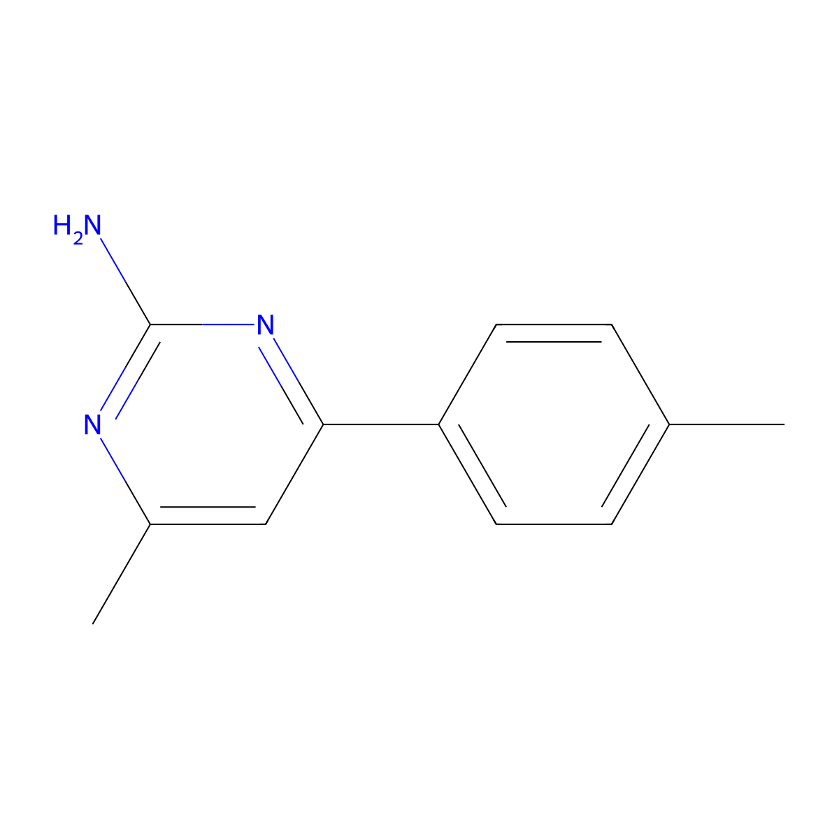 4-Methyl-6-(4-methylphenyl)pyrimidin-2-amine molecular structure, CAS 133256-50-5