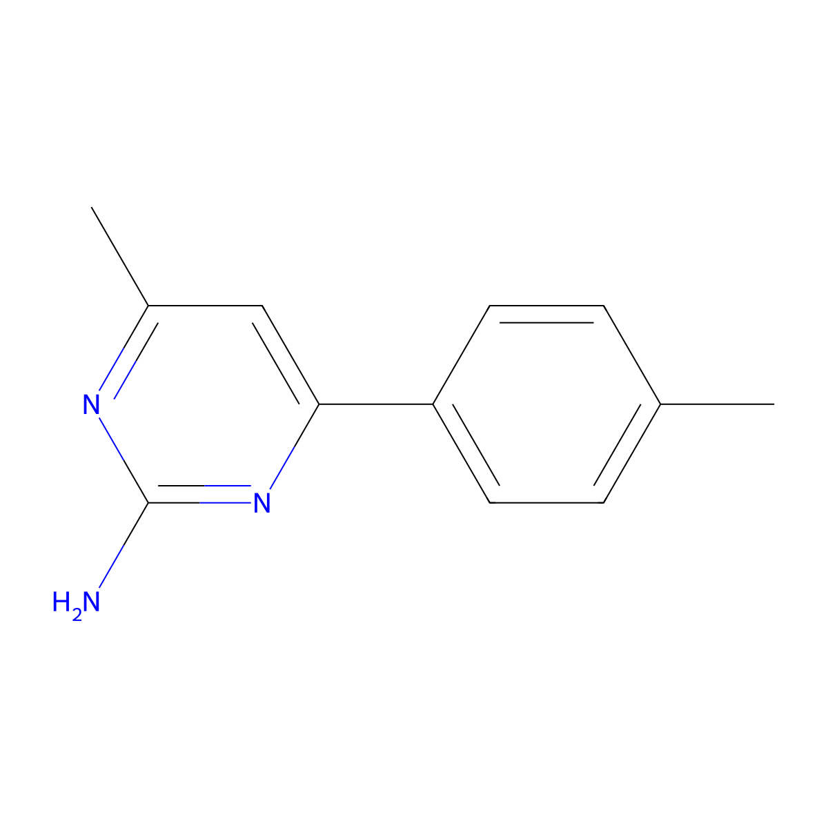 4-Methyl-6-(4-methylphenyl)pyrimidin-2-amine molecular structure, CAS 133256-50-5