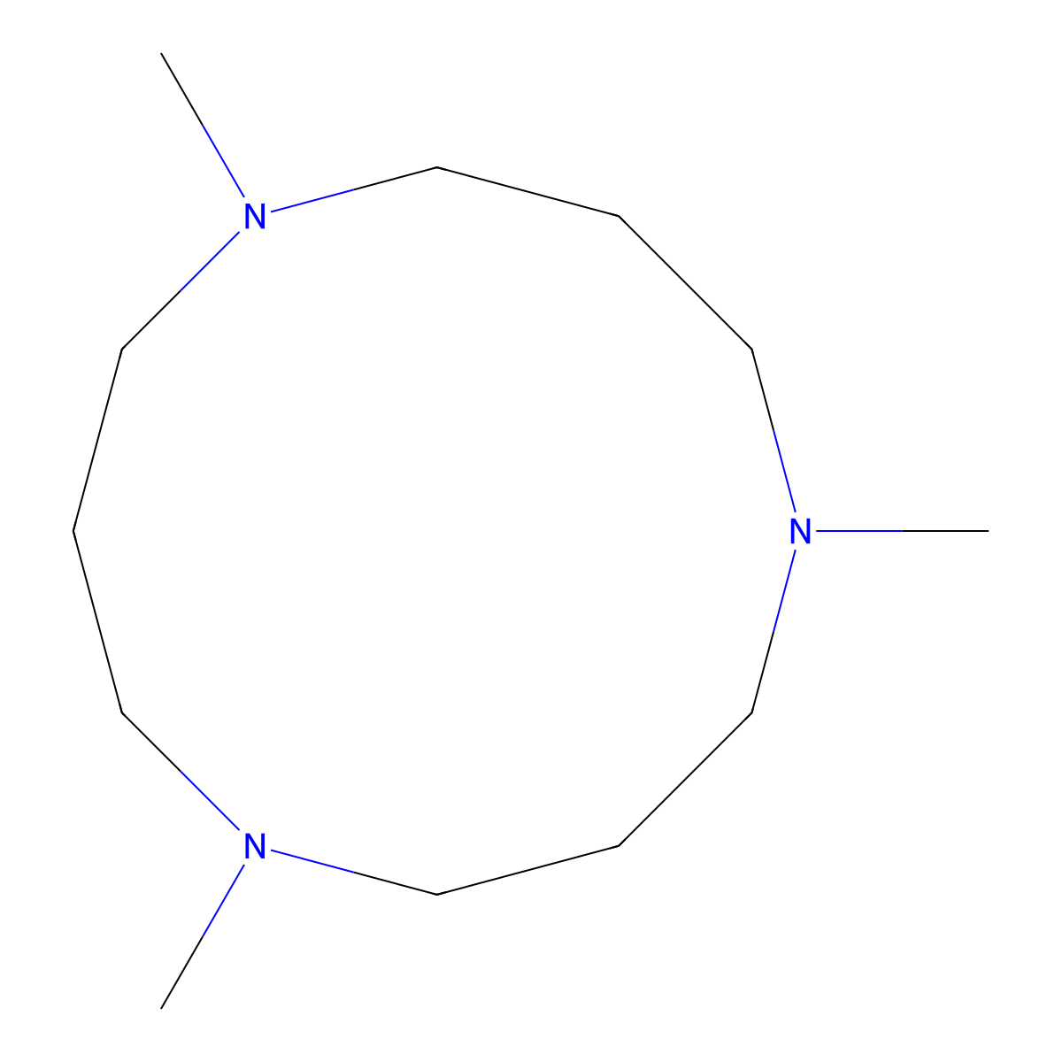 1,5,9-Trimethyl-1,5,9-triazacyclododecane molecular structure, CAS 133256-59-4