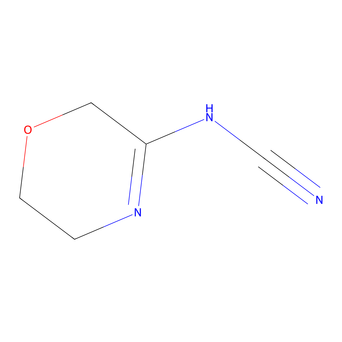 [(Morpholin-3-ylidene)amino]formonitrile molecular structure, CAS 133258-69-2