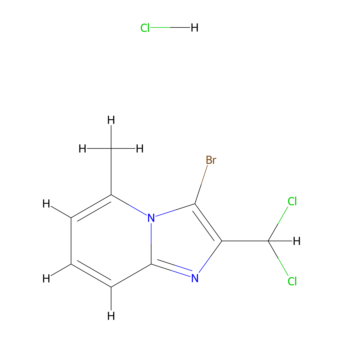 3-Bromo-2-(dichloromethyl)-5-methylimidazo[1,2-a]pyridine hydrochloride molecular structure, CAS 1332581-52-8