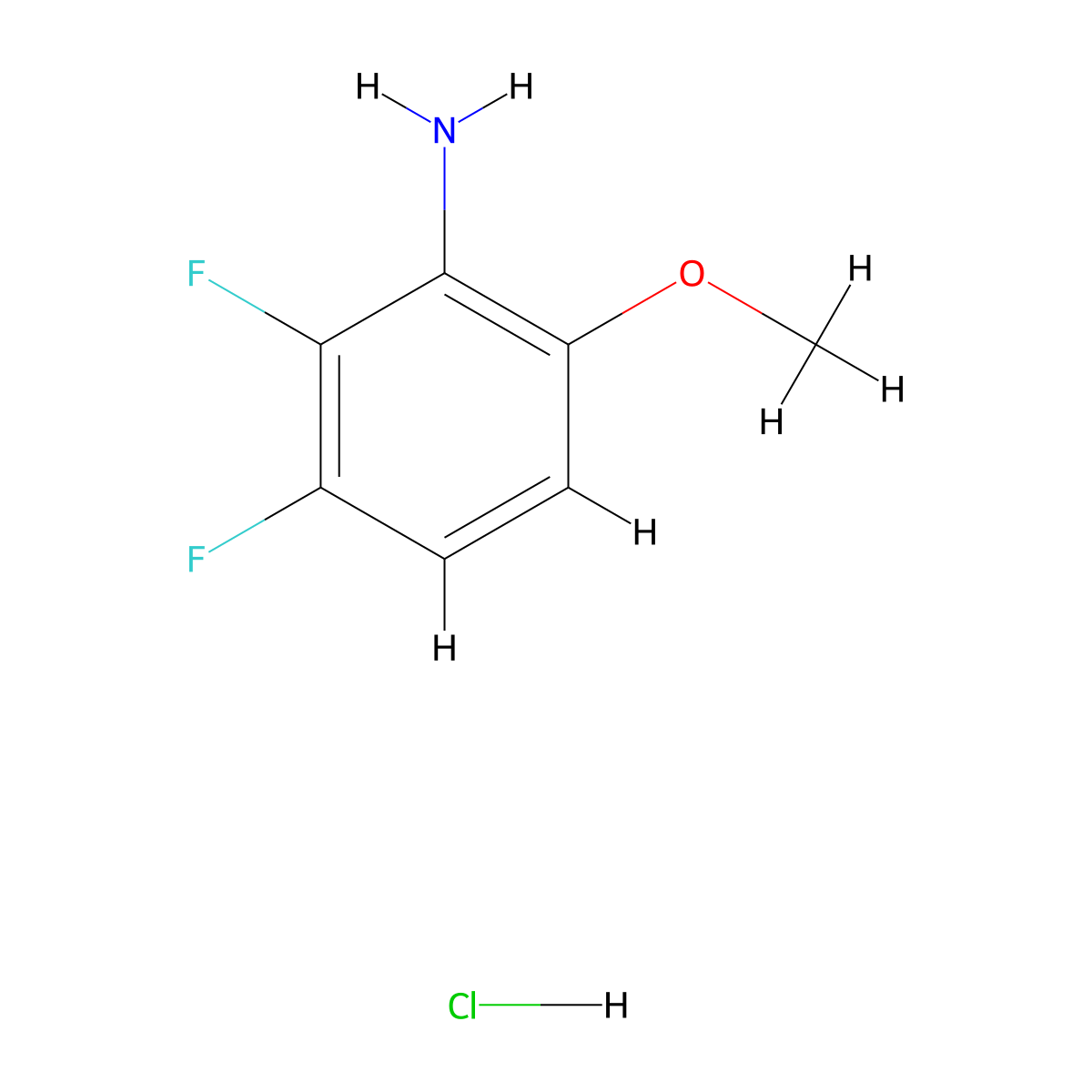 2,3-Difluoro-6-methoxyaniline hydrochloride molecular structure, CAS 1332581-65-3