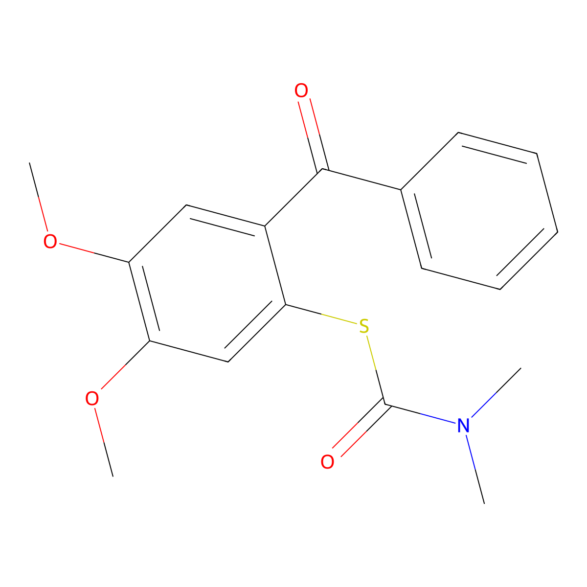 S-(2-Benzoyl-4,5-dimethoxyphenyl) dimethylcarbamothioate molecular structure, CAS 1332584-18-5
