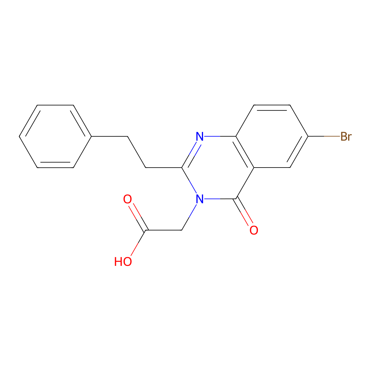 2-[6-Bromo-4-oxo-2-(2-phenylethyl)-3,4-dihydroquinazolin-3-yl]acetic acid molecular structure, CAS 1332585-48-4