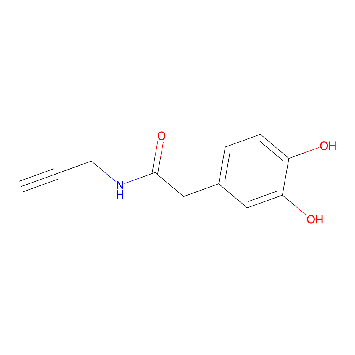 2-(3,4-Dihydroxyphenyl)-N-(prop-2-YN-1-YL)acetamide molecular structure, CAS 1332585-62-2