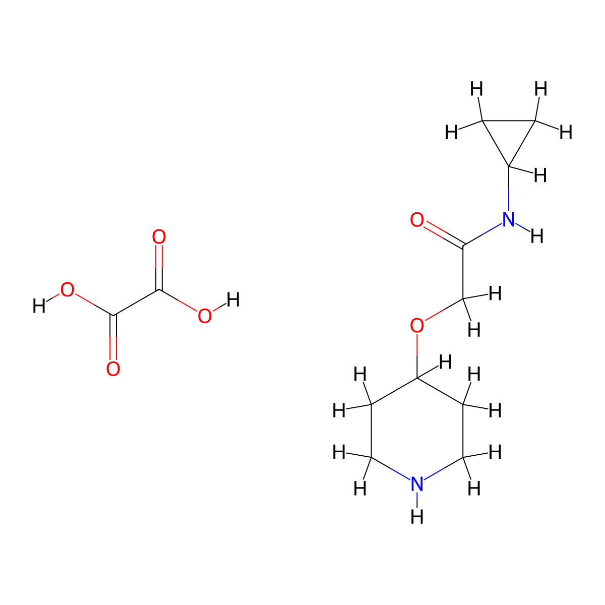 N-cyclopropyl-2-(piperidin-4-yloxy)acetamide oxalate molecular structure, CAS 1332586-94-3