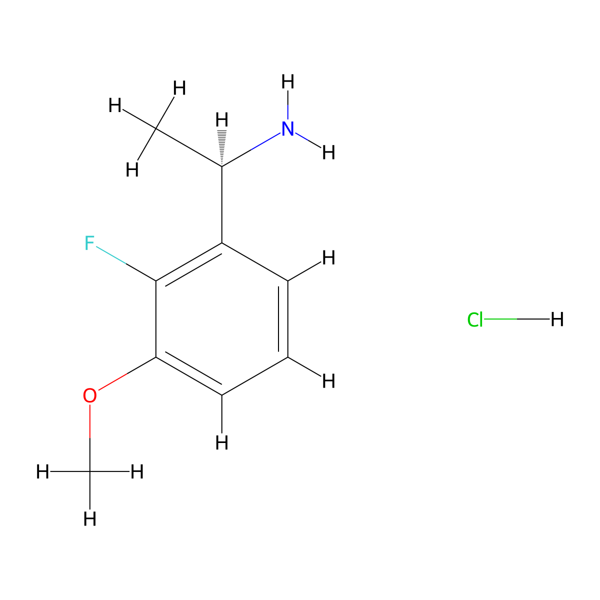 (R)-1-(2-Fluoro-3-methoxyphenyl)ethanamine hydrochloride molecular structure, CAS 1332588-07-4