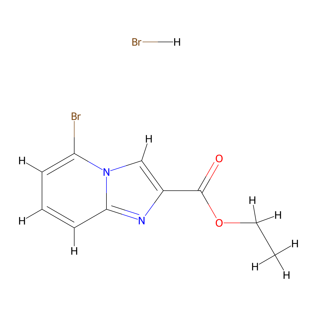 Ethyl 5-bromoimidazo[1,2-a]pyridine-2-carboxylate hydrobromide molecular structure, CAS 1332589-39-5